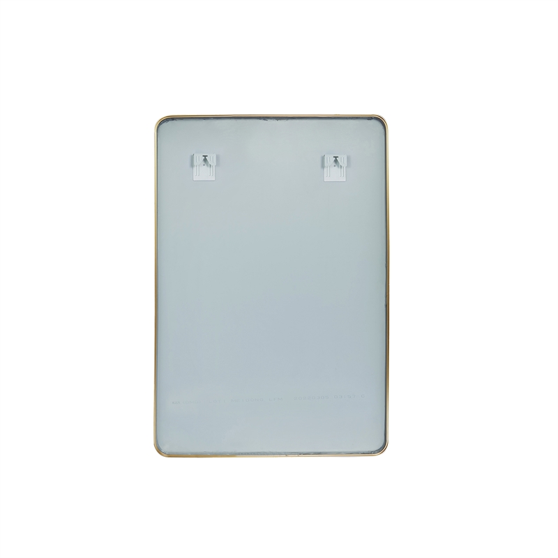 Vinnova Mutriku Rectangle Aluminum Bathroom Vanity Mirror in Brushed Gold