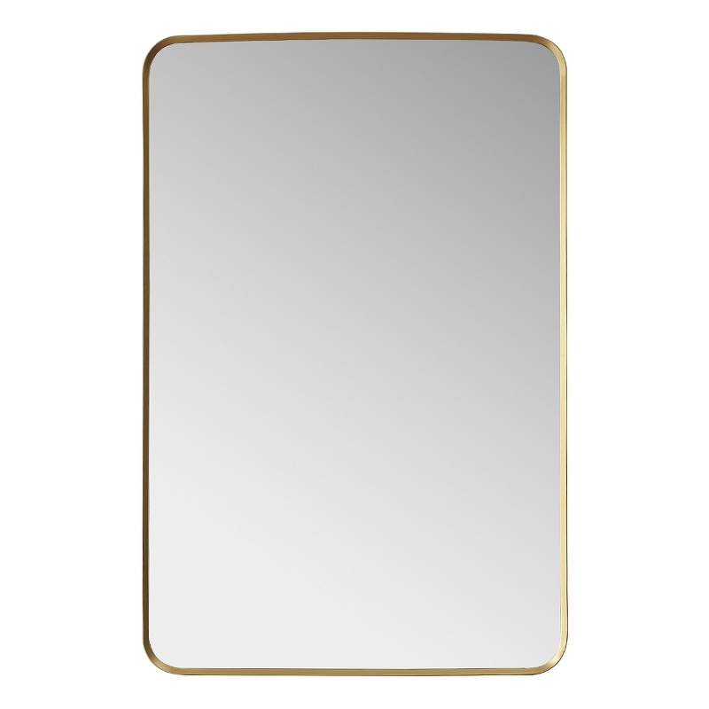 Vinnova Mutriku Rectangle Aluminum Bathroom Vanity Mirror in Brushed Gold