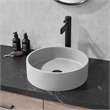 Vinnova Moguer Circular Modern Concrete Stone Vessel Bathroom Sink in Gray