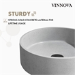 Vinnova Moguer Circular Modern Concrete Stone Vessel Bathroom Sink in Gray