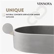 Vinnova Eibar Oval Modern Concrete Stone Vessel Bathroom Sink in Gray