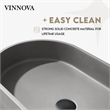 Vinnova Eibar Oval Modern Concrete Stone Vessel Bathroom Sink in Gray