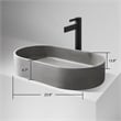 Vinnova Eibar Oval Modern Concrete Stone Vessel Bathroom Sink in Gray
