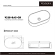 Vinnova Eibar Oval Modern Concrete Stone Vessel Bathroom Sink in Gray