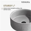 Vinnova Almonte Circular Modern Concrete Stone Vessel Bathroom Sink in Gray