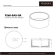 Vinnova Almonte Circular Modern Concrete Stone Vessel Bathroom Sink in Gray