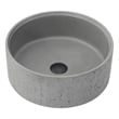 Vinnova Almonte Circular Modern Concrete Stone Vessel Bathroom Sink in Gray