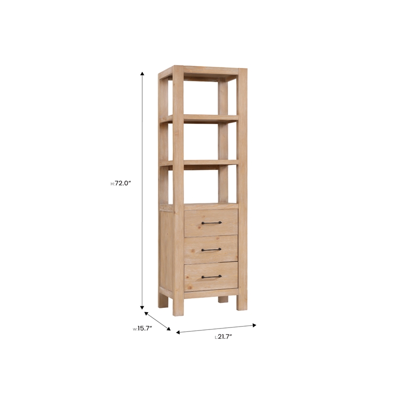 Leon 22in. Brown Linen Storage Cabinet for Bathroom and more