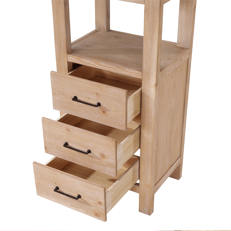 Leon 22in. Brown Linen Storage Cabinet for Bathroom and more