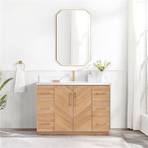 Karachi 48&quot Single Bath Vanity in Acacia Classic Gray with Composite Stone Top