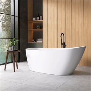 Vinnova Lahore 59.1&quot x 29.1&quot Acrylic Soaking Bathtub in White