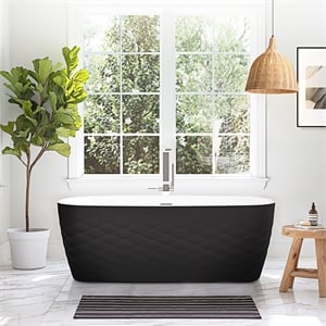 Vinnova London 66.9&quot x 31.5&quot Acrylic Soaking Bathtub in Black