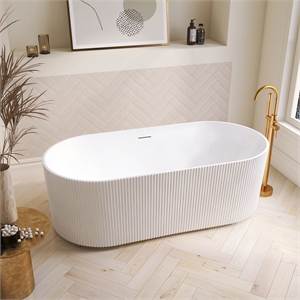Vinnova Linyi 66.9&quot x 31.5&quot Acrylic Soaking Bathtub in White