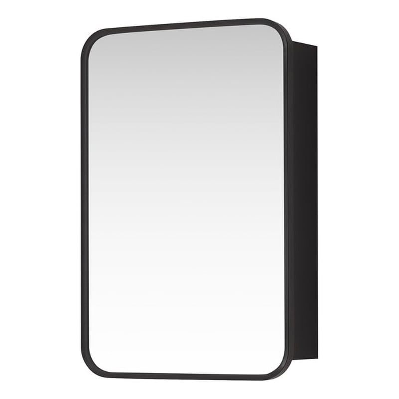 Talayuela 16 in.W x 24 in.H Aluminum Framed Medicine Cabinet in Brushed Black