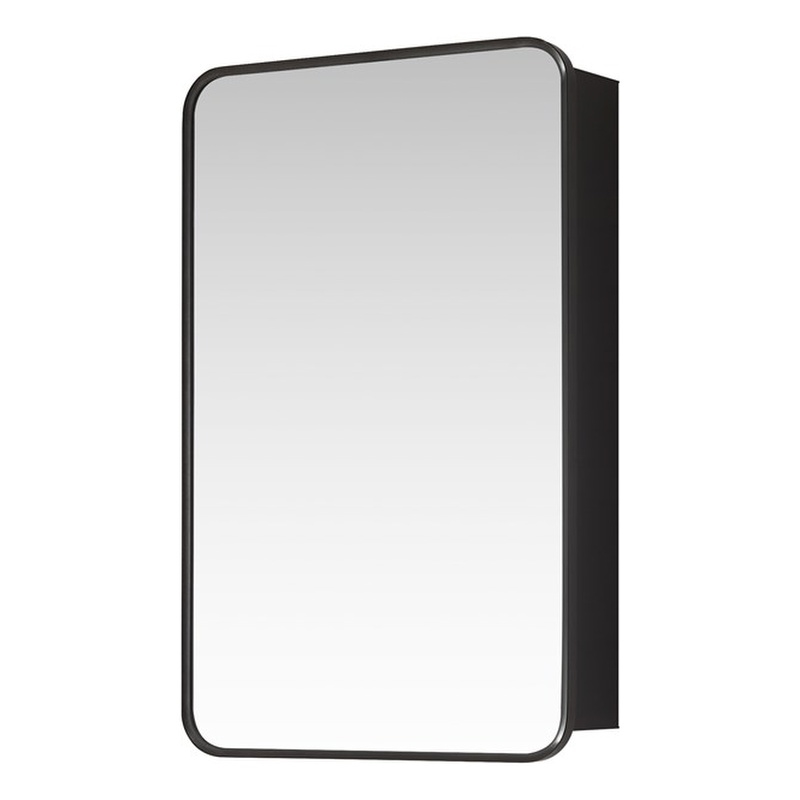Talayuela 20 in.W x 32 in.H Aluminum Framed Medicine Cabinet in Brushed Black