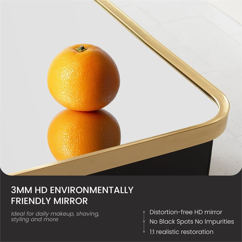 Talayuela 48 in.W x 32 in.H Aluminum Framed Medicine Cabinet in Brushed Gold