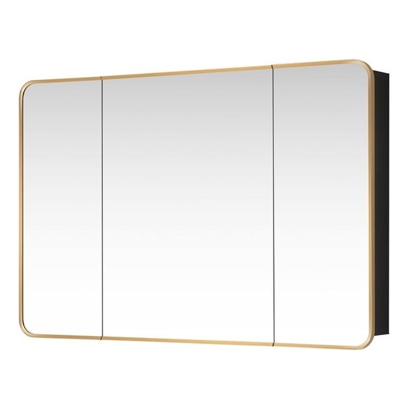 Talayuela 48 in.W x 32 in.H Aluminum Framed Medicine Cabinet in Brushed Gold