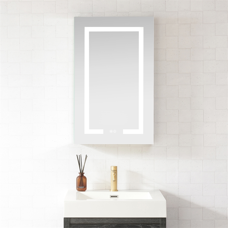 Santona 20 in.W x 32 in.H Medicine Cabinet with Aluminum Frameless LED Mirror