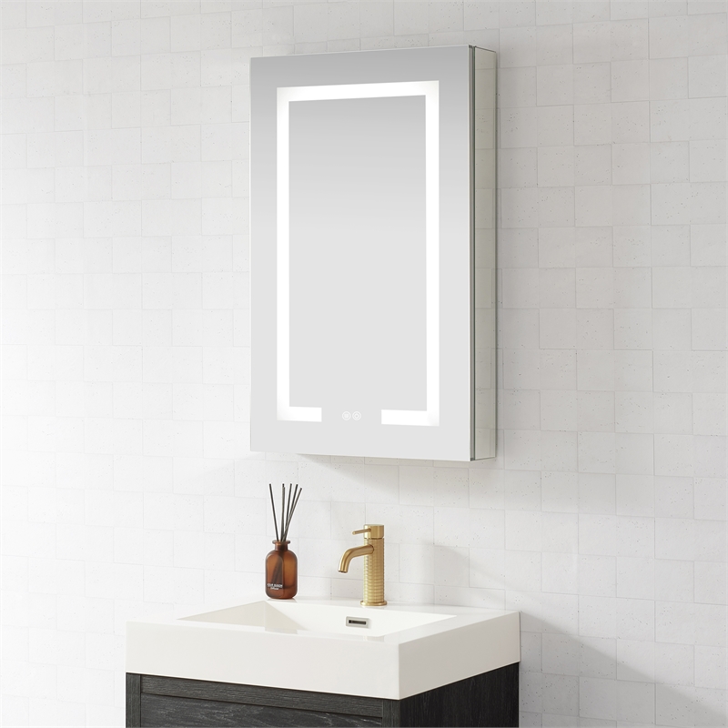 Santona 20 in.W x 32 in.H Medicine Cabinet with Aluminum Frameless LED Mirror