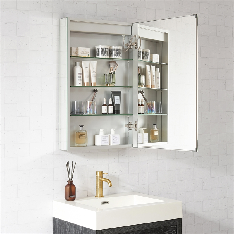 Santona 20 in.W x 32 in.H Medicine Cabinet with Aluminum Frameless LED Mirror