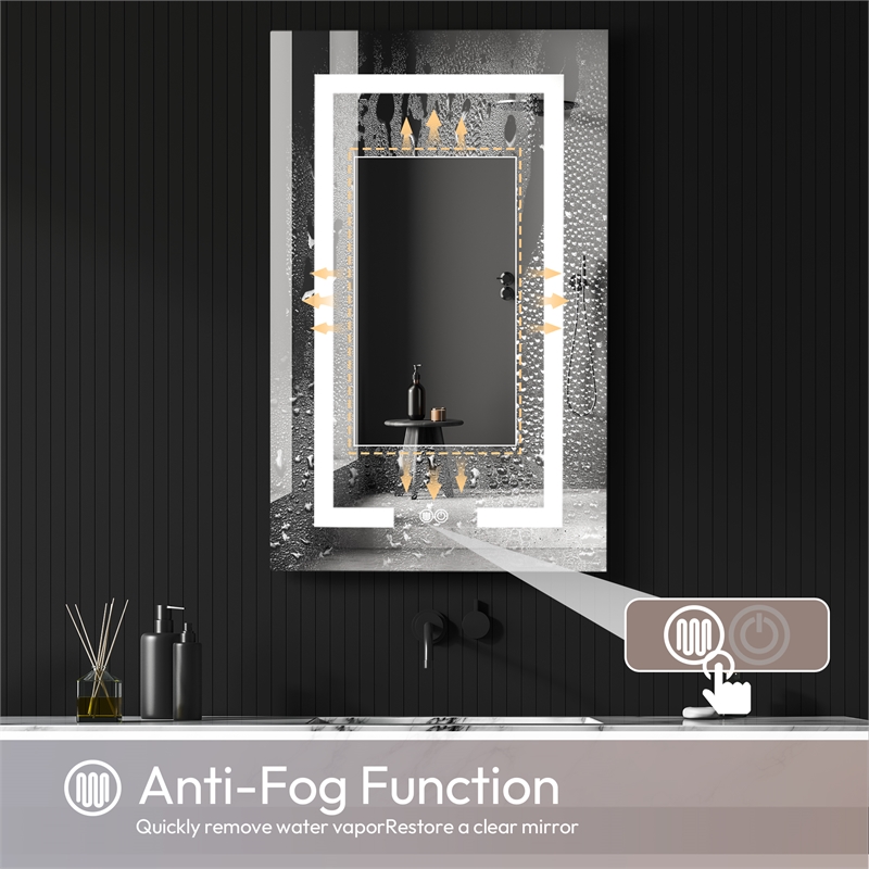 Santona 20 in.W x 32 in.H Medicine Cabinet with Aluminum Frameless LED Mirror