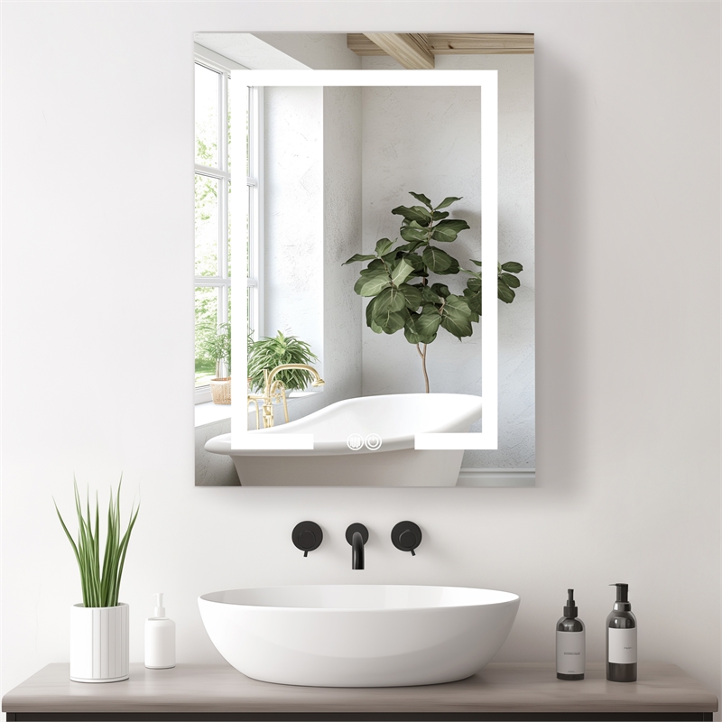 Santona 24 in.W x 32 in.H Medicine Cabinet with Aluminum Frameless LED Mirror