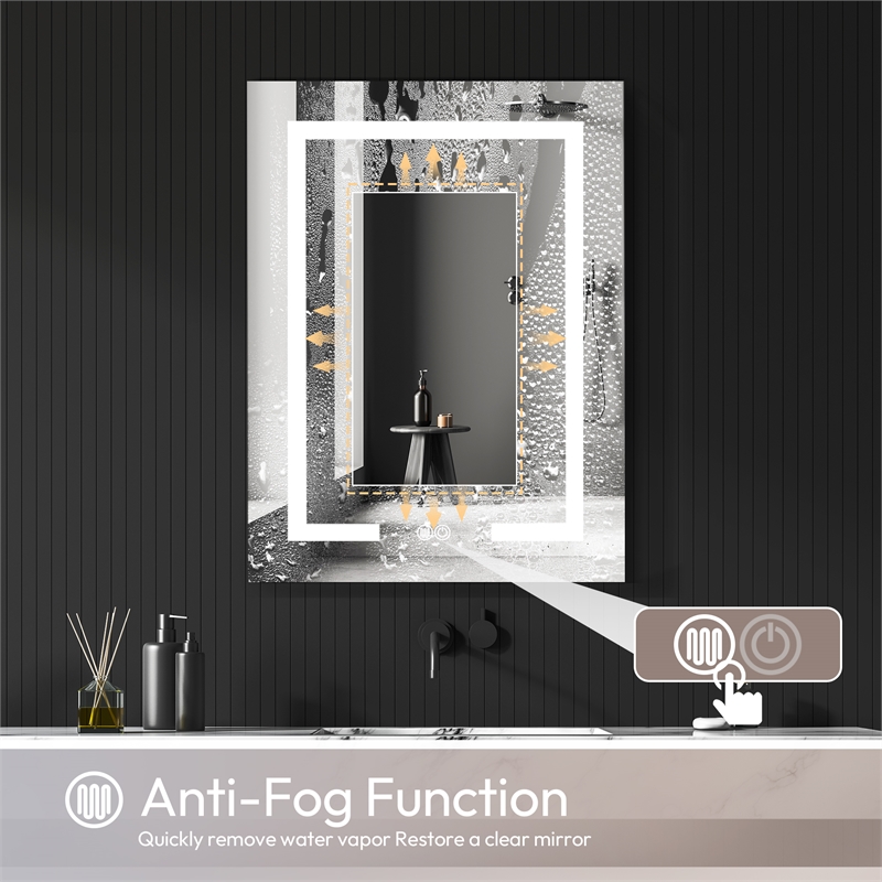 Santona 24 in.W x 32 in.H Medicine Cabinet with Aluminum Frameless LED Mirror