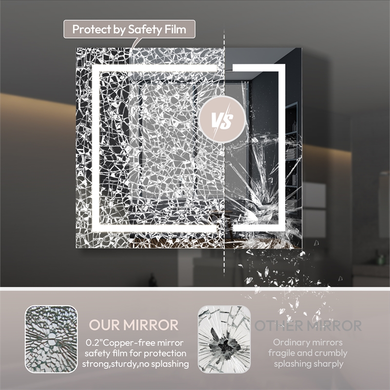 Santona 36 in.W x 32 in.H Medicine Cabinet with Aluminum Frameless LED Mirror