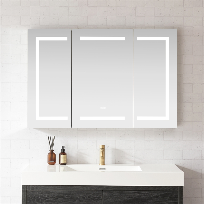 Santona 48 in.W x 32 in.H Medicine Cabinet with Aluminum Frameless LED Mirror