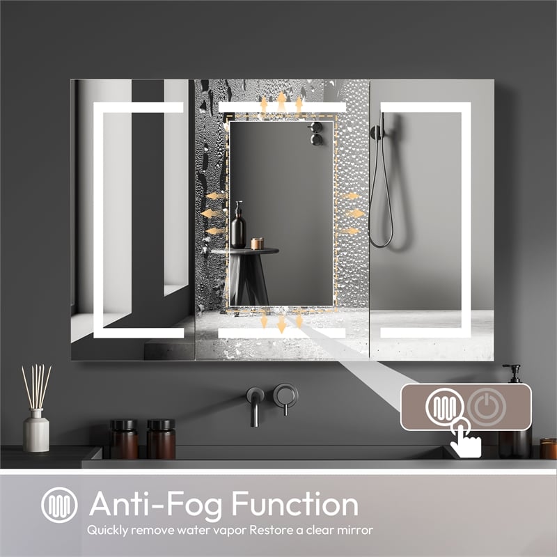 Santona 48 in.W x 32 in.H Medicine Cabinet with Aluminum Frameless LED Mirror