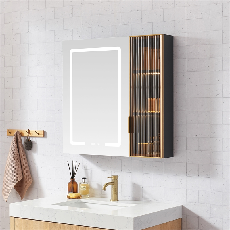Cervia 30 in.W x 29.5 in.H Medicine Cabinet with Aluminum Frameless LED Mirror