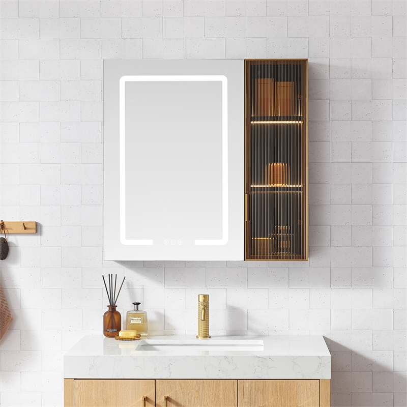 Cervia 30 in.W x 29.5 in.H Medicine Cabinet with Aluminum Frameless LED Mirror