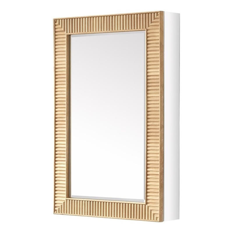 Bangalore 18.5 in.W x 28 in.H Wood Framed Medicine Cabinet in Washed Ash Grey