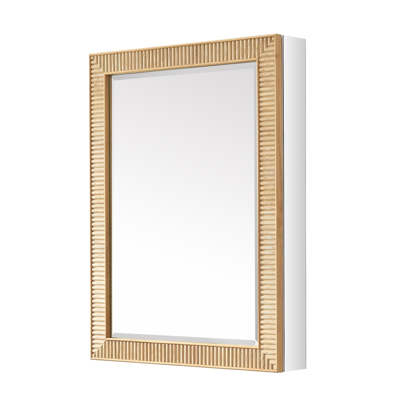 Bangalore 24 in.W x 31.9 in.H Wood Framed Medicine Cabinet in Washed Ash Grey