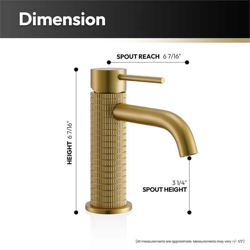 Mendavia Single-Handle Basin Bathroom Faucet in Brushed Gold