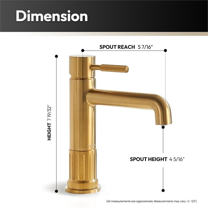 Vinnova Mexico Single High-Handle Hole Lever Vessel Brushed Gold Bathroom Faucet