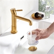 Vinnova Mexico Single High-Handle Hole Lever Vessel Brushed Gold Bathroom Faucet