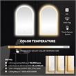 Estartit 24 in.W x 40 in.H Arch Aluminum Framed LED Bath Mirror in Brushed Gold