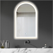 Estartit 24 in.W x 40 in.H Arch Aluminum Framed LED Bath Mirror in Brushed Gold