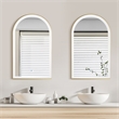 Estartit 24 in.W x 40 in.H Arch Aluminum Framed LED Bath Mirror in Brushed Gold