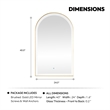 Estartit 24 in.W x 40 in.H Arch Aluminum Framed LED Bath Mirror in Brushed Gold