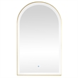 Estartit 24 in.W x 40 in.H Arch Aluminum Framed LED Bath Mirror in Brushed Gold