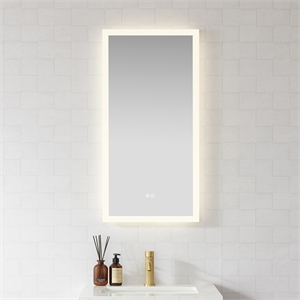 Beijing 18 in. W x 40 in. H Rectangular Acrylic Frameless LED Bathroom Mirror