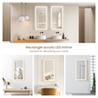 Beijing 18 in. W x 40 in. H Rectangular Acrylic Frameless LED Bathroom Mirror