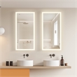 Beijing 18 in. W x 40 in. H Rectangular Acrylic Frameless LED Bathroom Mirror
