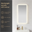 Beijing 18 in. W x 40 in. H Rectangular Acrylic Frameless LED Bathroom Mirror