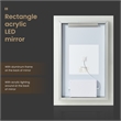 Beijing 24 in. W x 40 in. H Rectangular Acrylic Frameless LED Bathroom Mirror