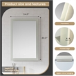 Beijing 24 in. W x 40 in. H Rectangular Acrylic Frameless LED Bathroom Mirror