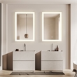 Beijing 24 in. W x 40 in. H Rectangular Acrylic Frameless LED Bathroom Mirror