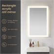 Beijing 24 in. W x 40 in. H Rectangular Acrylic Frameless LED Bathroom Mirror